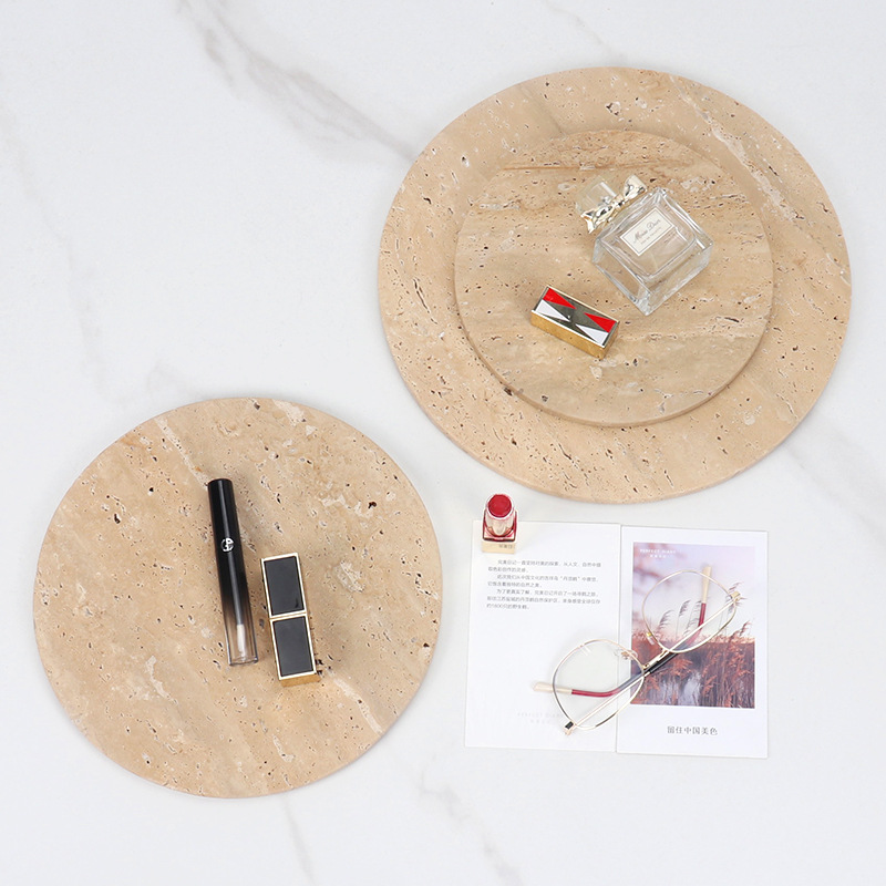 Modern light luxury natural marble dessert tray home sink bathroom supplies jewelry jewelry storage tray