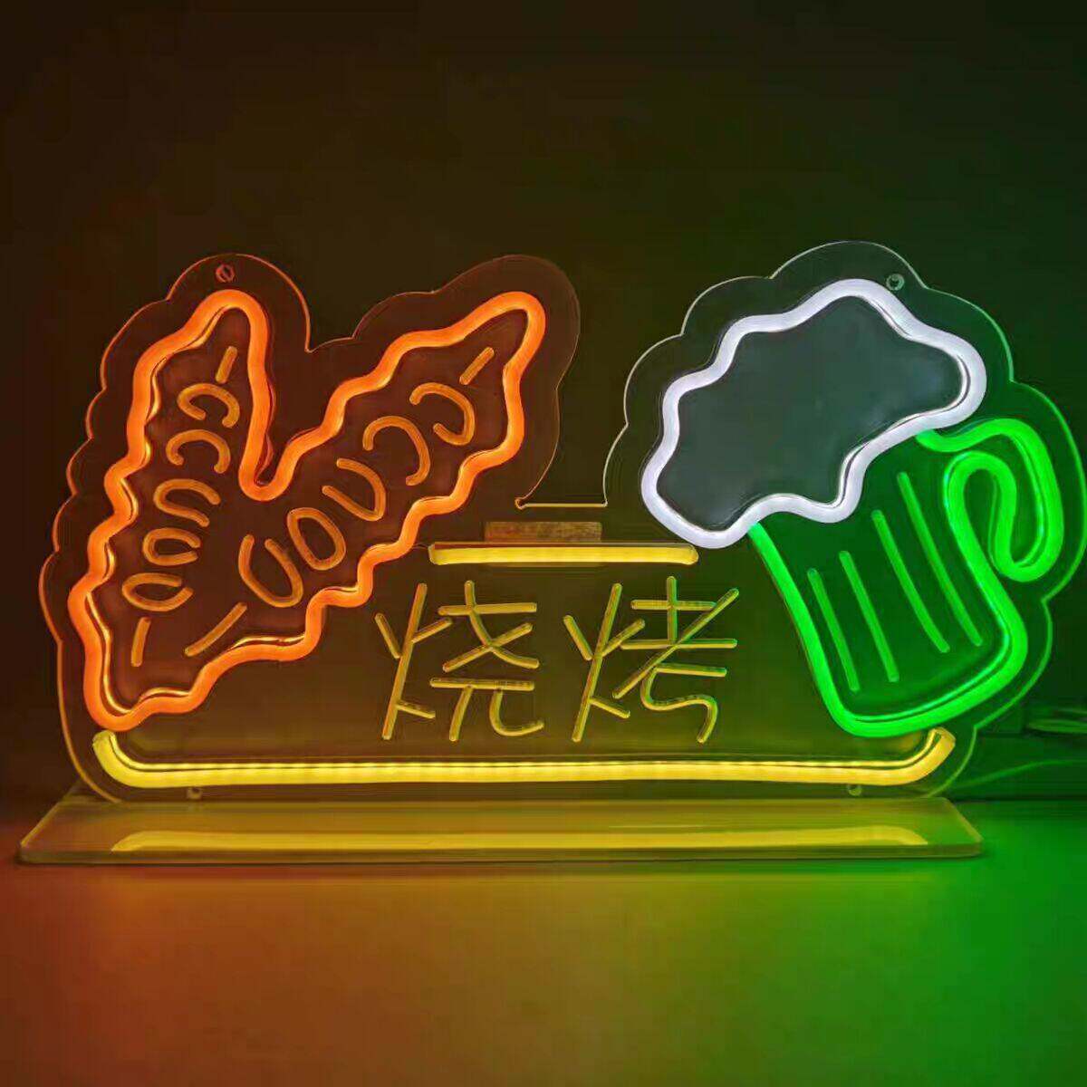 Lámpara de neón personalizada lámpara led cartel letras red fondo pared letrero decoración de mercado nocturno