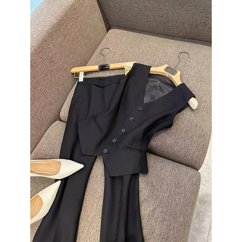 In stock factory wholesale suit T flower board! Gao JI fashionable wool silk V-neck tight waist vest coat suit women