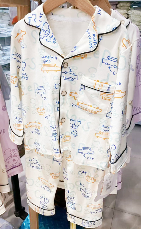 新しい子供のパジャマ春と秋の純綿の女の子の長袖のズボンの家の服の大きい子供の男の子の女の子の漫画のスーツ|undefined
