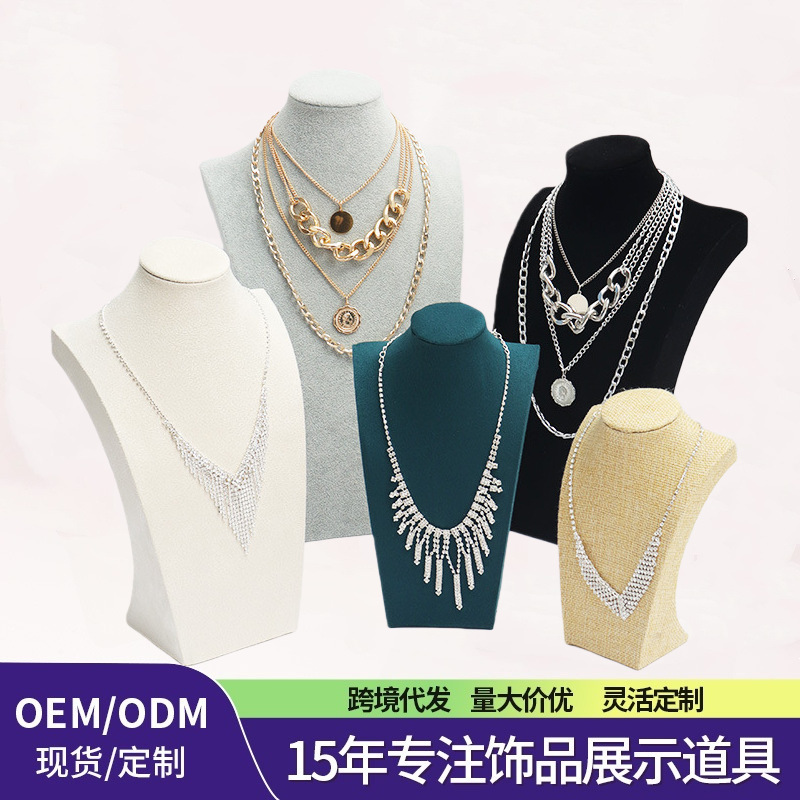 Cross-Border Wholesale Necklace Display Stand, Mannequin Jewelry Stand, Jewelry Necklace Neck Mannequin, Counter Display Prop Stand