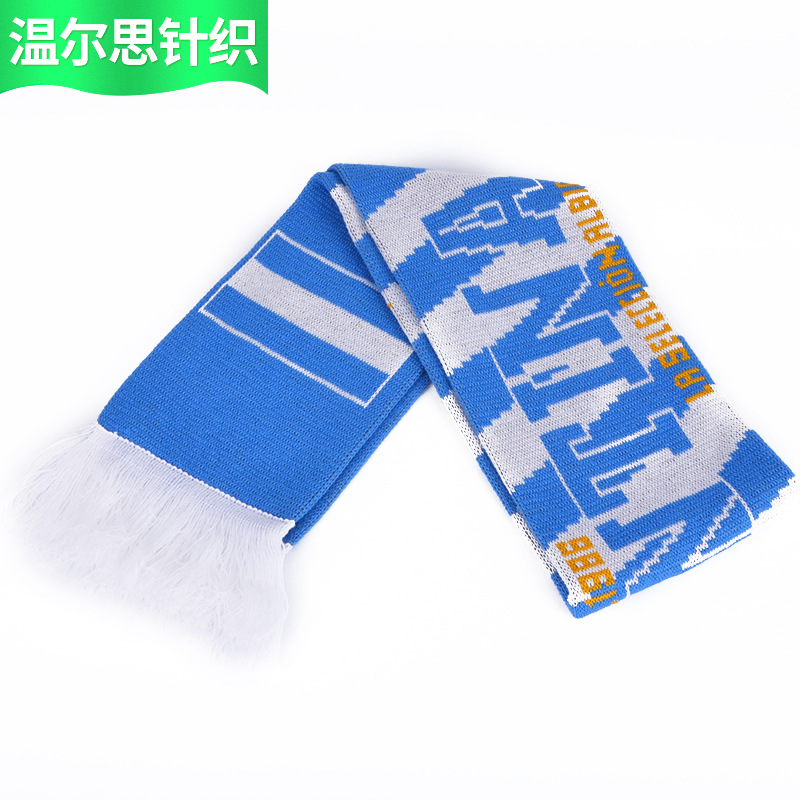 Bufandas jacquard acrílicas personalizadas bufandas de fans suministro al por mayor caliente personalidades nacionales personalizadas fans