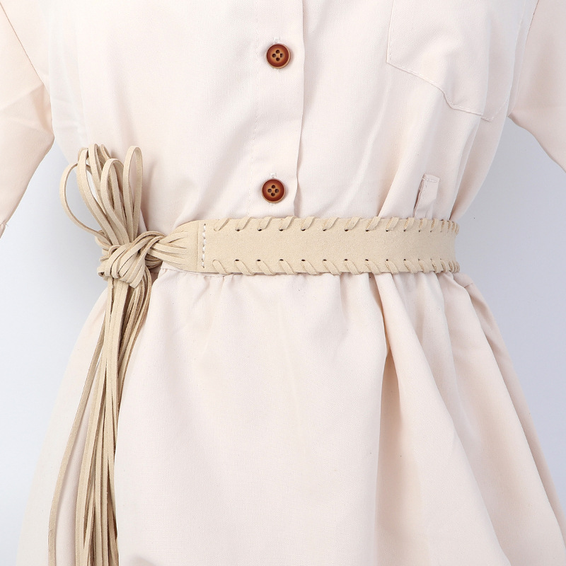 Corsé de Cintura con Borlas de Piel Sintética para Vestidos