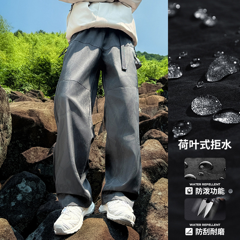 NASA户外登山三防机能风冲锋裤男士春秋季2025新款美式工装休闲裤|undefined