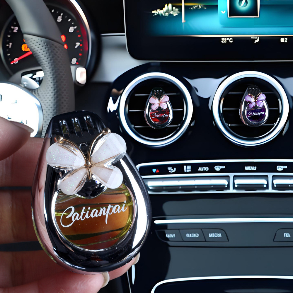 Aromaterapia para coche 2025 nuevo perfume de coche con lazo de fragancia de larga duración, adornos para coche, plástico de fragancia ligera de larga duración