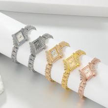 韩版时尚镶钻手链表 轻奢气质女士镶钻石英表装饰表玫瑰金时装表