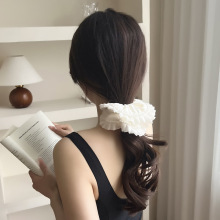 蕾丝珍珠网纱花边发圈双层大肠发圈大号时尚高级感发绳扎马尾头绳