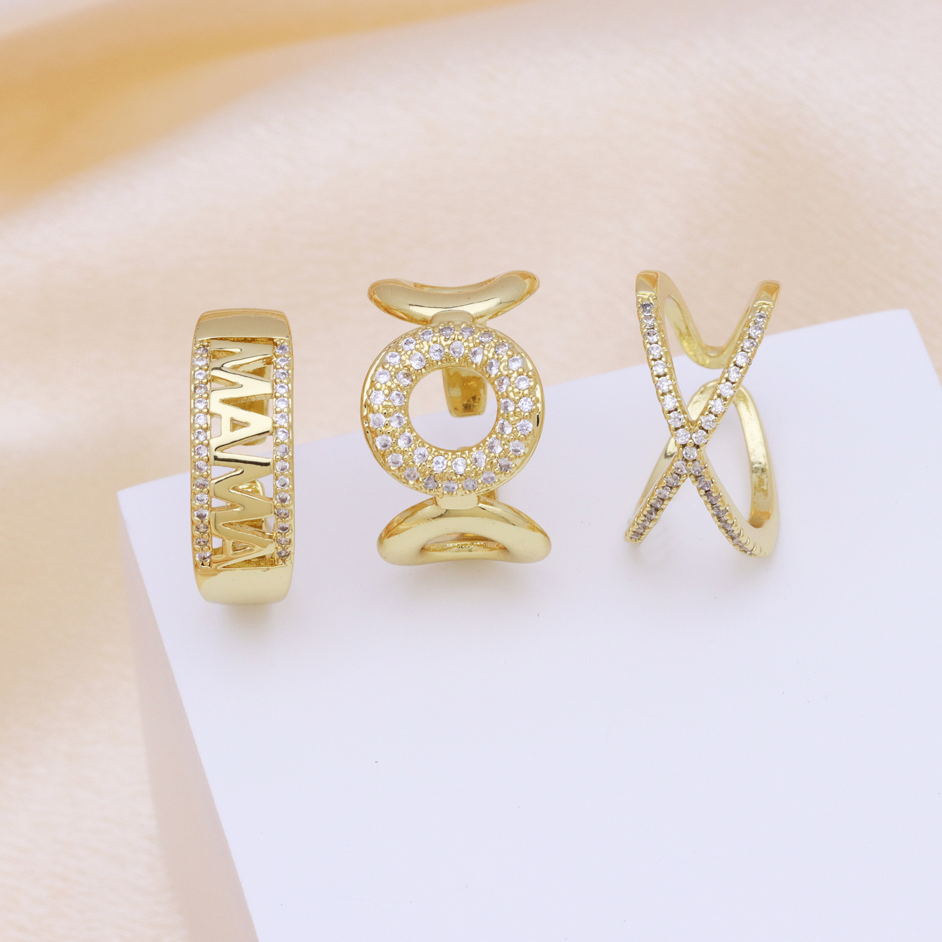 8g Weight Open Rings Classification Adjustable Ring Size 1 Piece Quantity Daily Occasion Copper Material Round, Letter, Heart Shape Pattern Women's Gender Elegant Style 1 Piece Elegant Round Letter Heart Shape Copper Open Rings 1