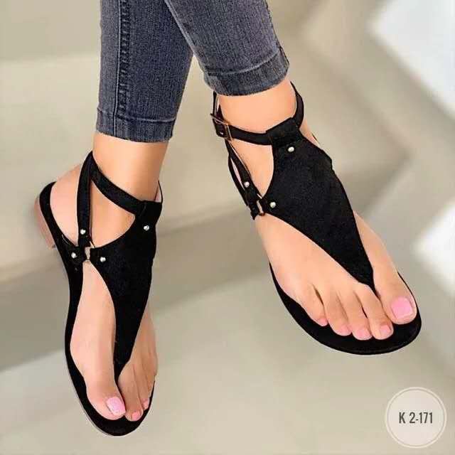 Sandales plates d'été pour femmes, style lanières, décontractées, grandes tailles, légères et confortables._voghion.com