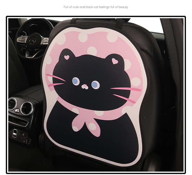 Cartoon Cat Car Seat Back Anti-Kick Pad for Women, Car Seat Anti-Stain Pad for Children, Anti-Dirt Pad, Rear Seat Anti-Collision Pad