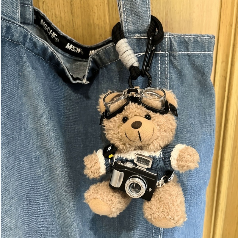 Original Camera Bear School Bag Pendant Cute Bag Pendant Plush Doll Doll Couple Keychain Creative Gift Original Camera Bear School Bag Pendant Cute Bag Pendant Plush Doll Doll Couple Keychain Creative Gift