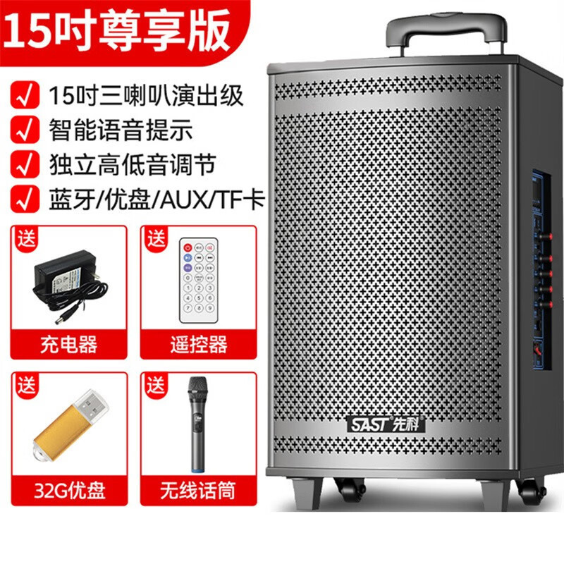 先科 (sast) 広場舞bluetooth屋外レバー音響大出力木製スピーカー大音量帯無線|undefined