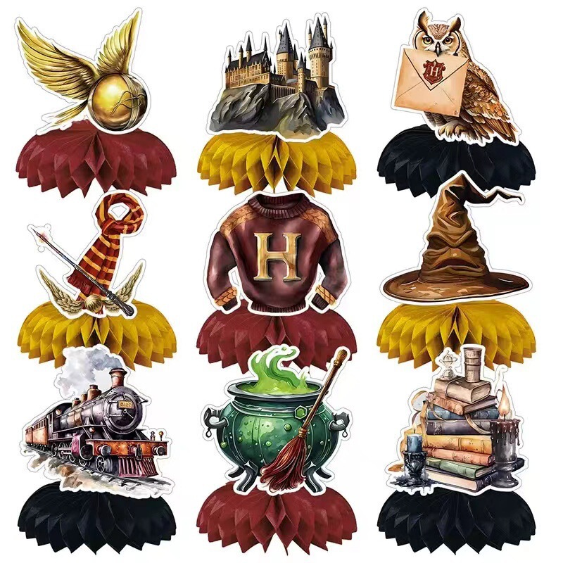 Harry Potter Honeycomb Ornaments Birthday Party Tabletop Decoration Dining Table Party Honeycomb Table Paper Honeycomb Base