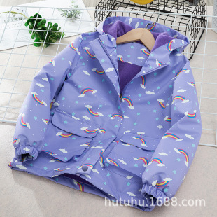 Muddle Tiger children's clothing boys' workwear windbreaker girls' windproof waterproof jacket children's jacket fleece-lined camouflage clothing