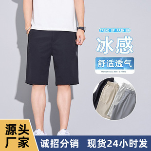 958 Ice Silk Nylon Men's Shorts 2025 New Summer Thin Loose Casual 5-Point Pants Trendy Brand Medium Pants