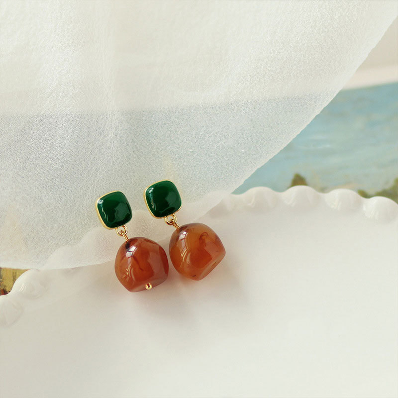 中古vintage复古花朵耳环轻奢高级感流苏耳钉设计感百搭耳饰批发|undefined