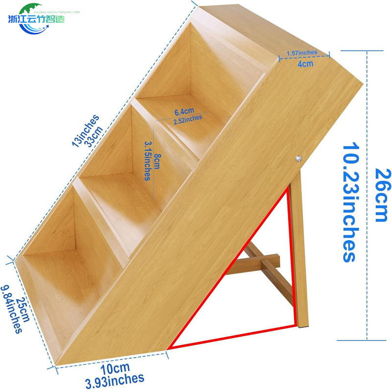 Rack de condimento de bambú y madera, estante de almacenamiento de cocina de tres pisos, estante de exhibición de condimentos personalizados, estante de exhibición transfronterizo