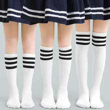 学生中筒校服袜春夏款半截袜女童半桶袜男童白色长筒袜儿童腿袜薄