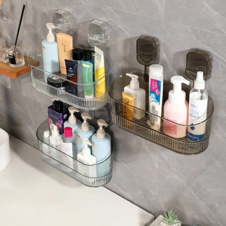 Подставка для присоски без перфорации Настенная ванная ванная комната Ванна туалет стиральная столика Кухонный ящик для хранения