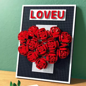 Creative Children's Assembled Flower bouquet Assembled building blocks puzzle building blocks roses potted eternal flowers holiday gifts