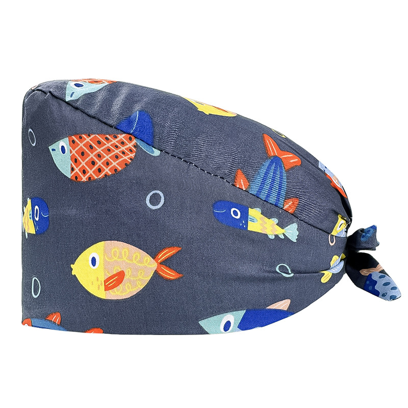 Quirófano sombrero mujer algodón quirúrgico encaje impreso enfermera sombrero nueva hebilla quimioterapia confinamiento masculino oral dental