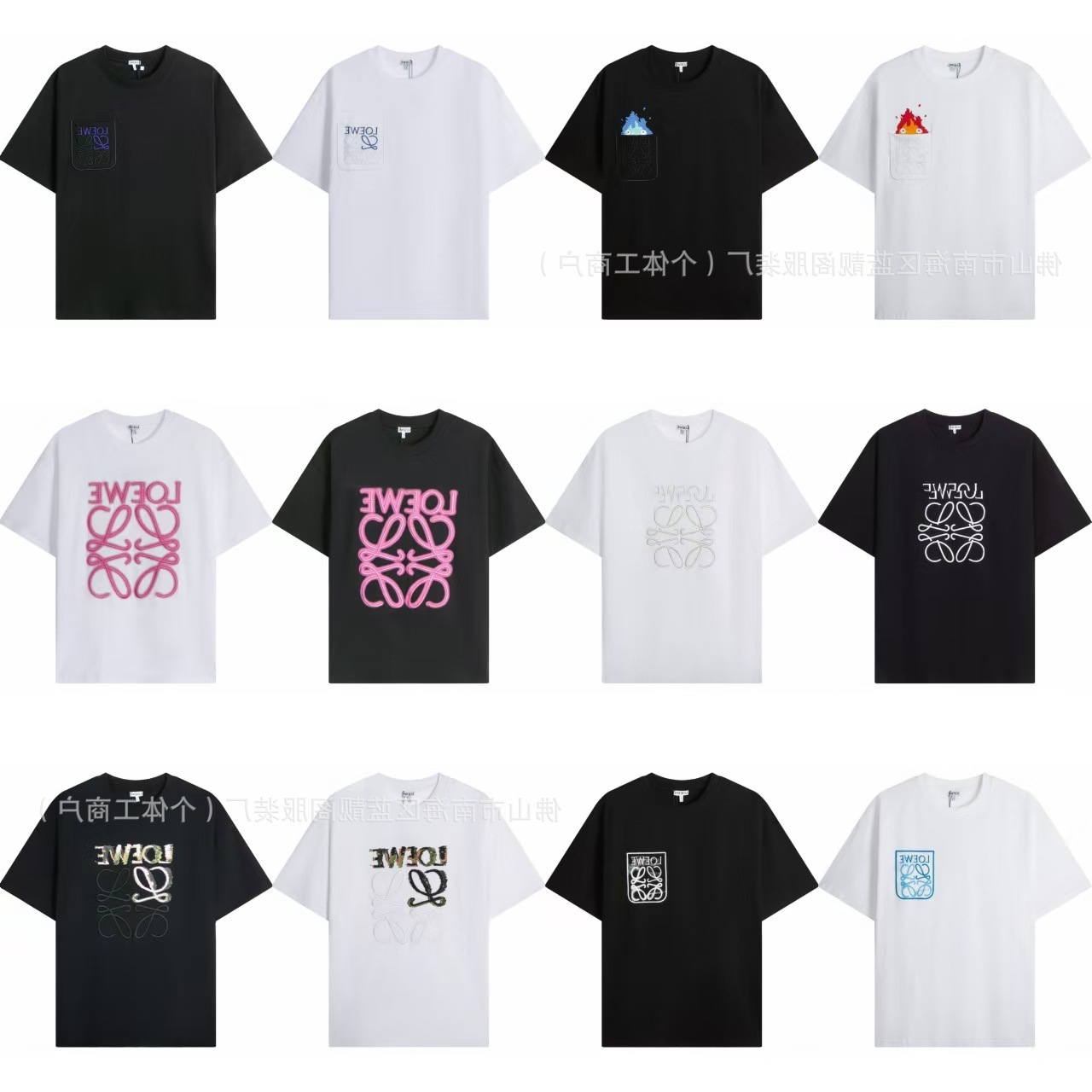 正しいバージョンLOE家24SS新ポケット刺繍クラシック小標男女ゆるいカジュアルカップル半袖tシャツ