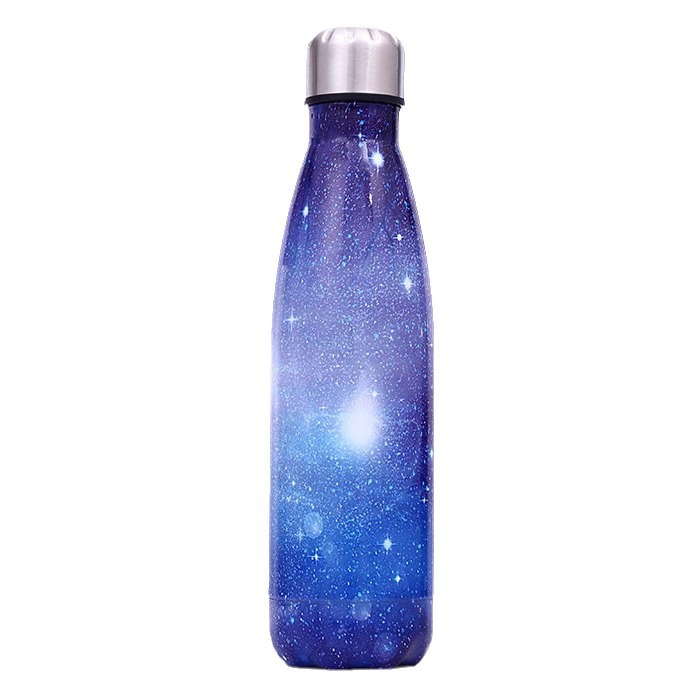 Fábrica directa lote creativo cielo estrellado Coke botella taza deportes al aire libre portátil termo de acero inoxidable taza de agua regalo al por mayor