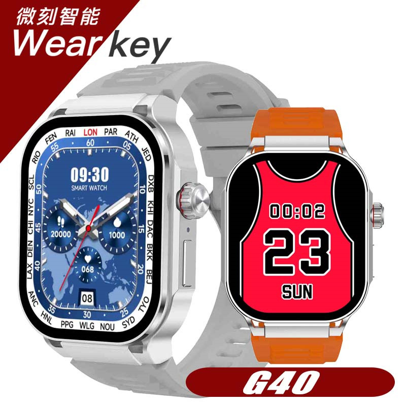 The new G40 smart watch Bluetooth call 2.06 inch AMOLED screen blood pressure women's healthy breathing training