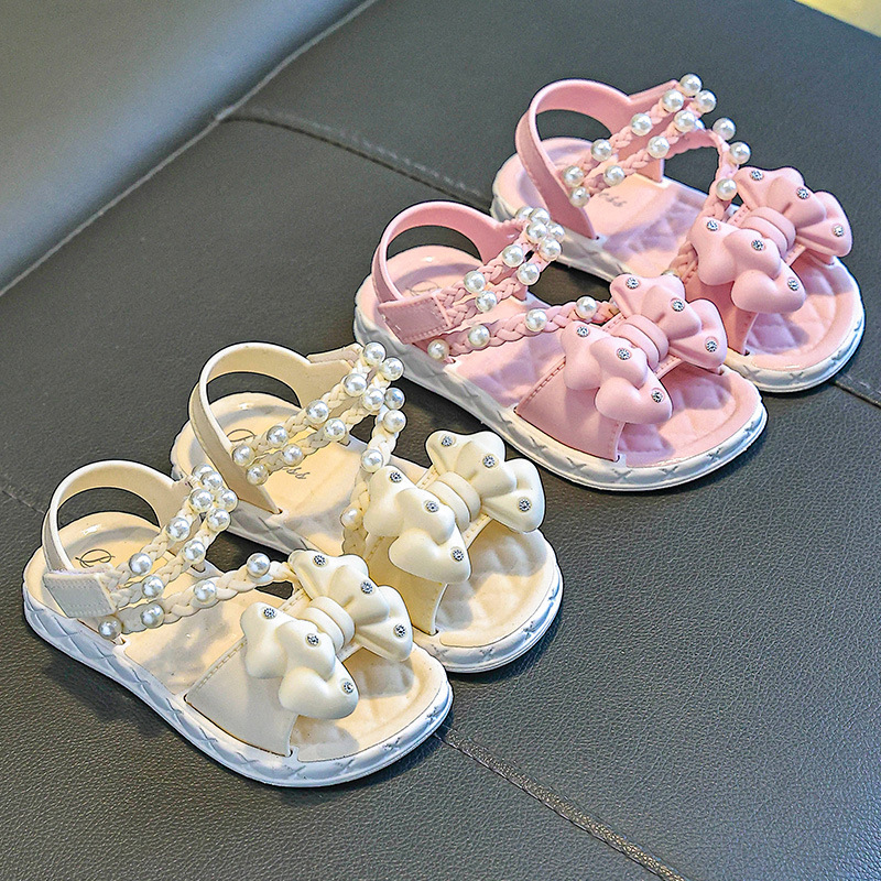 Nuevos niños arco princesa sandalias de suela suave para niñas bebés de suela suave lindas sandalias de verano para niñas lindas