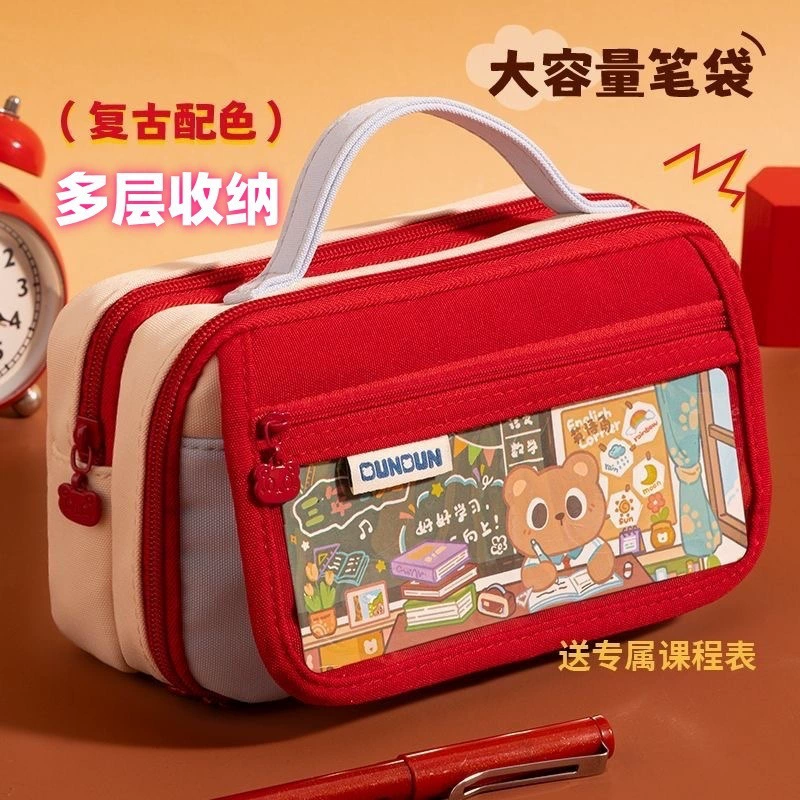 2025 новый пенал большой вместимости, новый стильный нишевый ретро-кейс для канцелярии, пенал для студентов