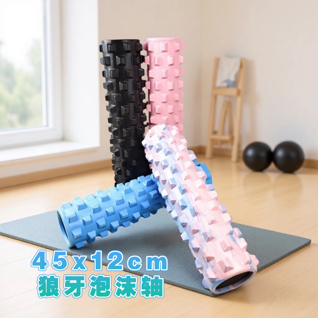 45X12Cm Small Wolf Tooth Solid Foam Roller Eva Muscle Relaxation Wolf Tooth Stick Fitness Slimming Leg Roller Back Yoga Column