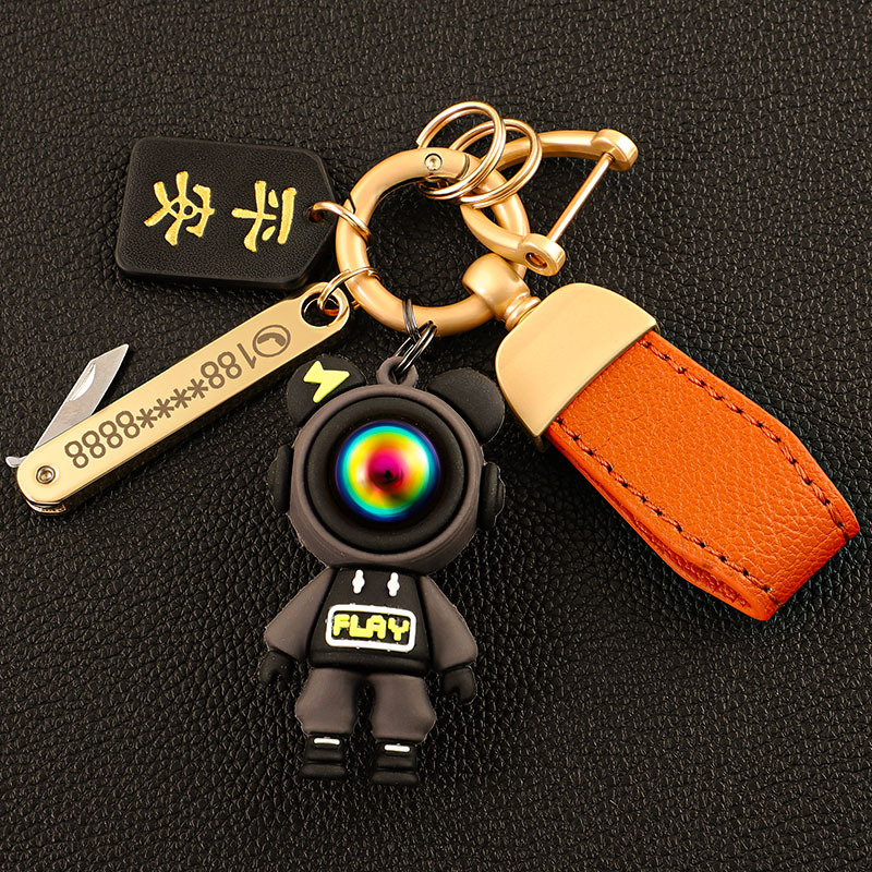 Llavero de coche transfronterizo osito INS macaron color violento llavero colgante bolso colgante llave