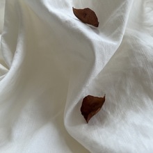 欧洲原单进口加厚加密酵洗亚麻棉米白色春秋裤西服服装麻布料