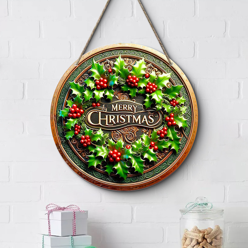 在庫ありクリスマスクリエイティブ吊り下げ装飾品木製工芸品ラウンドドアサイン木製タグシリーズ装飾ペンダント|undefined