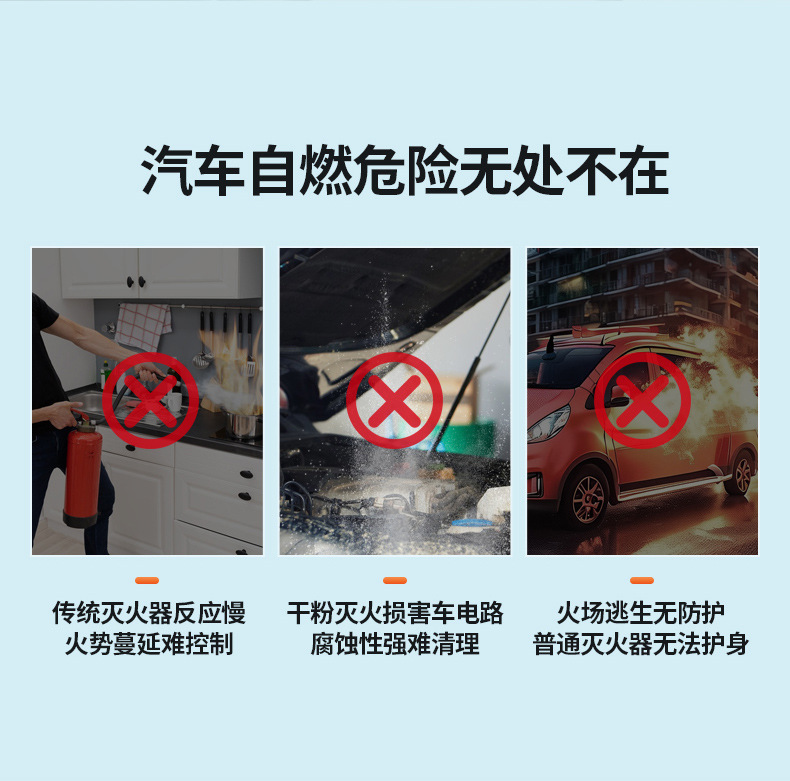 An Xiaoyou 21B Car-Mounted Fire Extinguisher Small Portable Vehicle Water-Based Fire Extinguisher Gift Wholesale 3C Certification