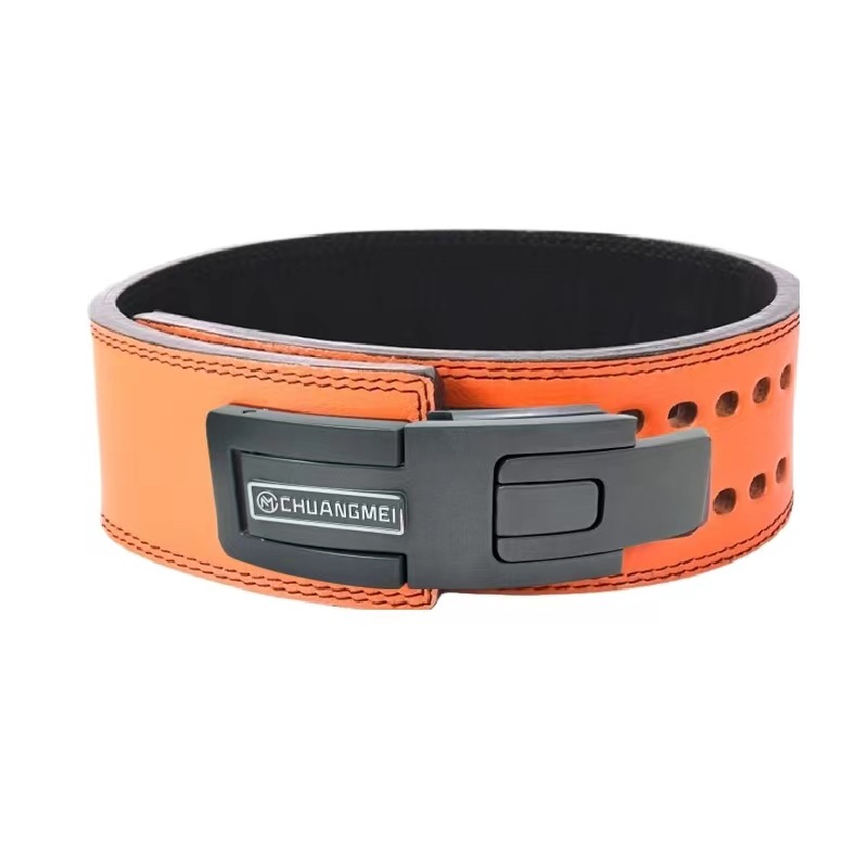 Cinturón de fitness Sentadilla de peso duro de piel de vaca cinturón de hombre pesado con hebilla de palanca cinturón de fitness de piel de vaca SBDYELANG