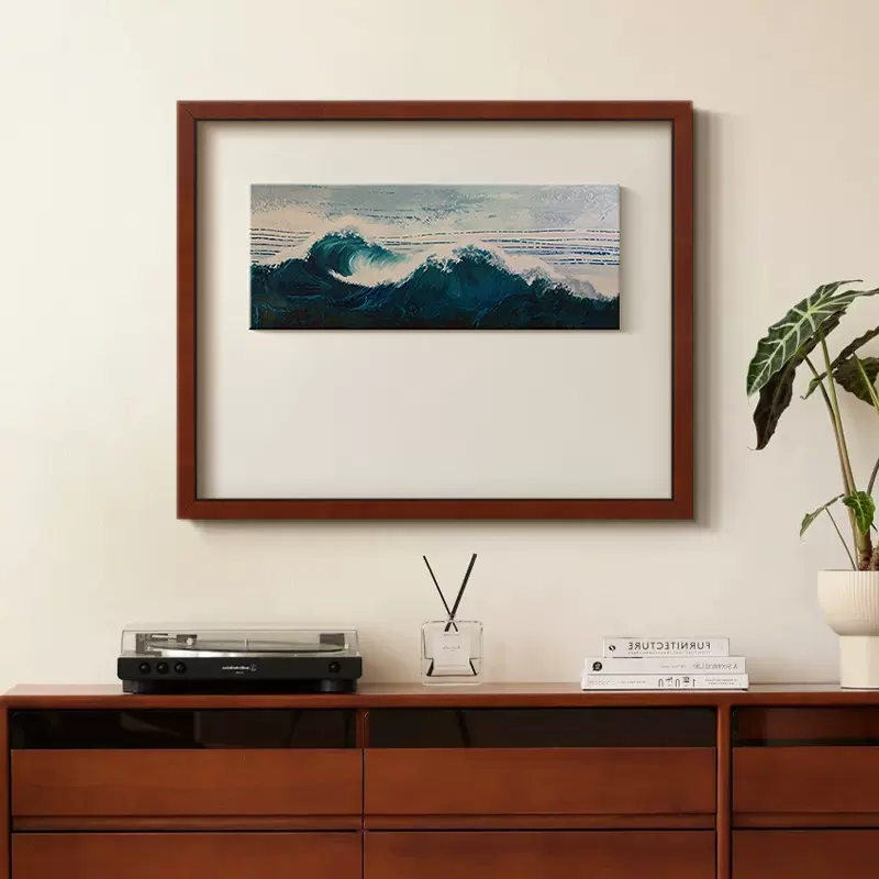 山海》现代法式复古高级感客厅风景装饰画中古风餐厅玄关艺术挂画