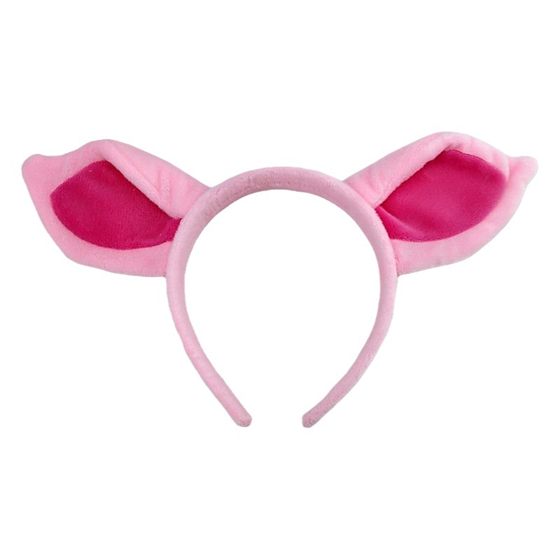 Lindo de la historieta de la felpa del cerdo diadema de cerdo Rosa diadema del oído sitcom rendimiento horquilla lavado cara cerdo accesorios para el cabello