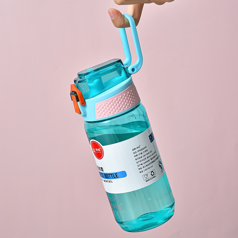 Taza de agua recta para hombres botellas de agua de plástico de gran capacidad estudiantes resistentes a altas temperaturas deportes portátiles al aire libre hervidor taza espacial
