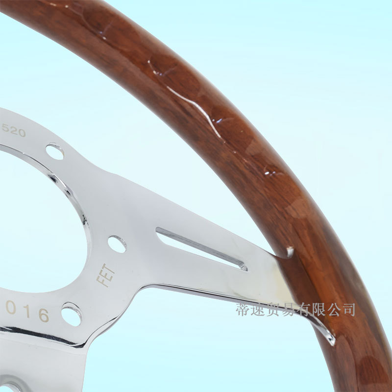 Factory Direct Sales Nardi Modified Electroplated 14-Inch 350mm Peach Wood Grain Steering Wheel with 74mm Hole Spacing and Horn Cover