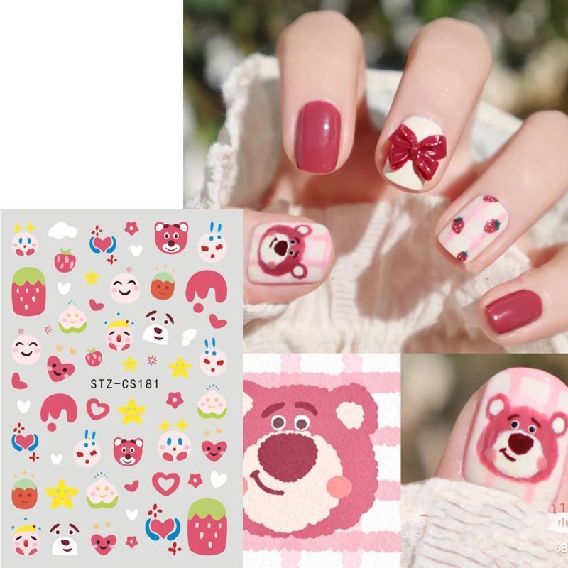 新しいネイルシールinsネット赤同型アニメドーパミン虹バックテープ爪シール卸売りnail|undefined
