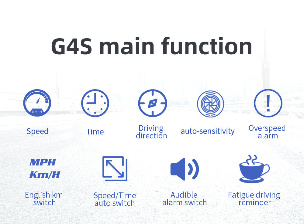 Cross-border car HUD head-up display, universal for cars, GPS speed and mileage display, high-definition compass, over-speed alarm