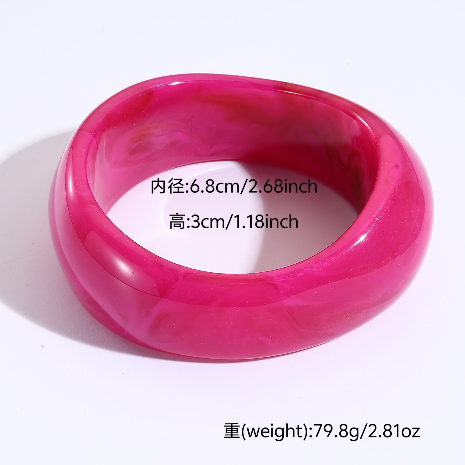 Europa y América de moda translúcida elíptica ancha joyería macarón chica retro pulsera de resina alta sensación al por mayor