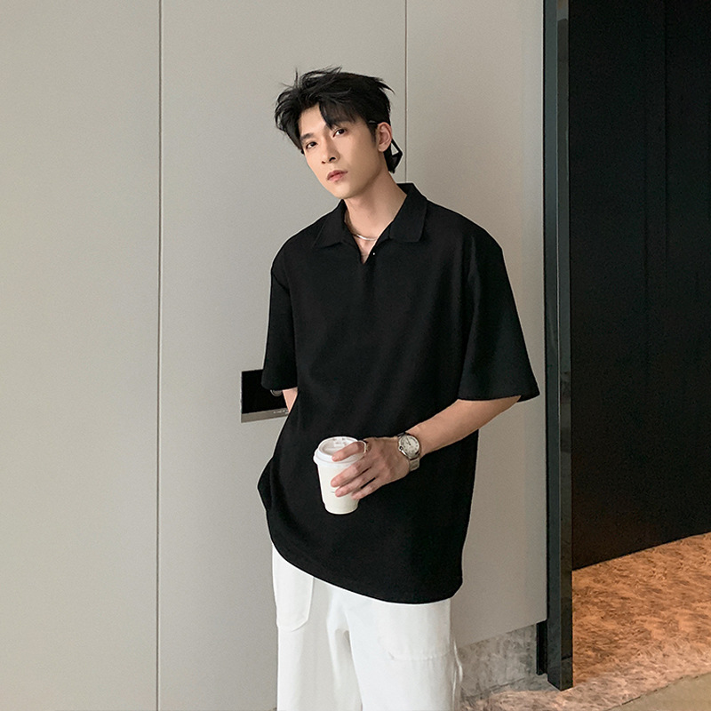 Summer short-sleeved men's polo shirt, cool and stylish, cleanfit trendy 2024 new loose-fitting t-shirt for men.