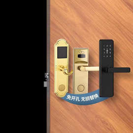 酒店公寓刷卡密码锁批发铝合金宾馆办公室防盗门密码锁民宿ic卡锁