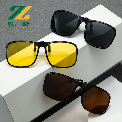 New clip-on polarized sunglasses, lightweight hanging mirrors, driver's sunglasses, night vision glasses, driving, fishing, myopia clip-on
