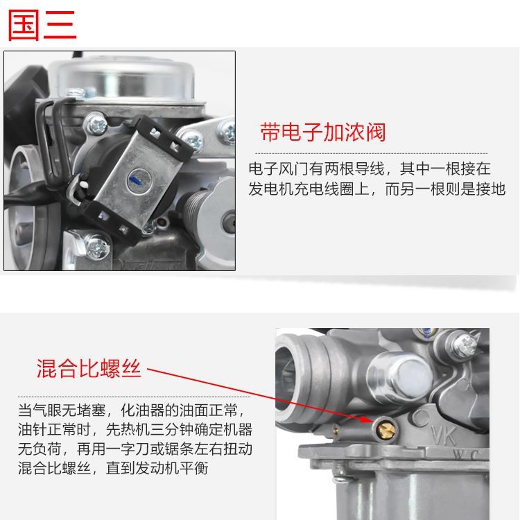 Little Princess 100CC SCR Joy Youyue Rui WH100T-F - H-G Carburador de motocicleta Nacional 2 / Nacional 3