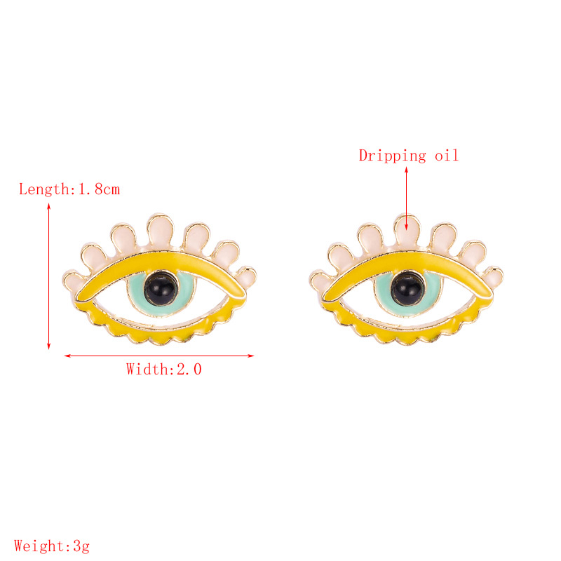 Fashion Devil's Eye Shape Dripping Color Stud Earrings display picture 1