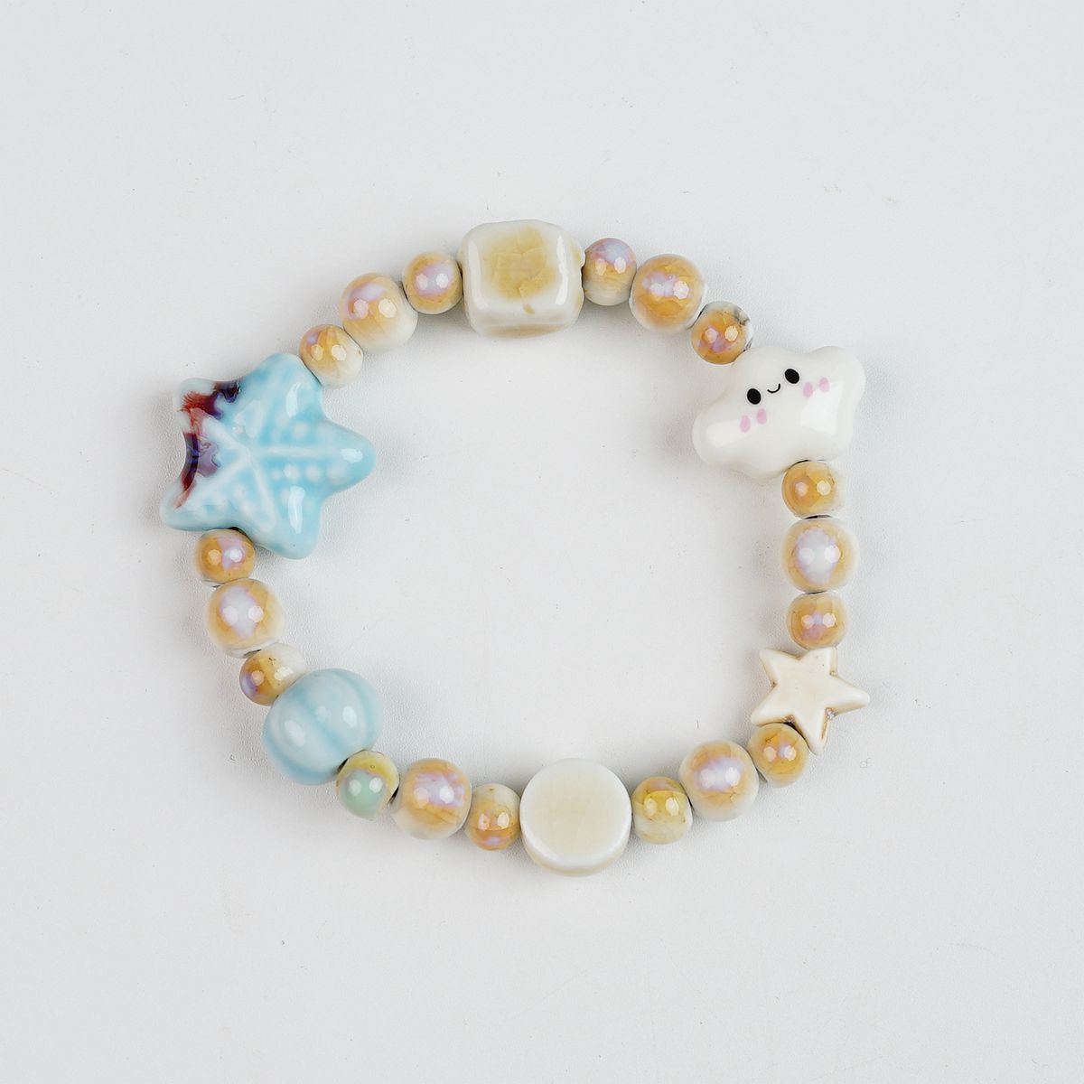 Jingdezhen pulsera de cerámica de verano mujer alta sensación galletas serie de gatos nicho diseño universal pulsera alta sensación