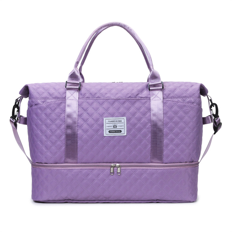 Nueva bolsa de viaje de gran capacidad Lingge Oxford, almacenamiento, expansión, entrega, separación en seco y húmedo, bolsa de fitness de yoga portátil